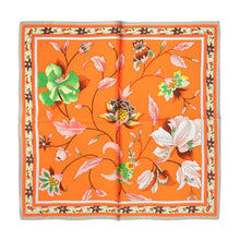 Load image into Gallery viewer, Vintage Asian Design in Orange Silk Neck Scarf