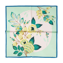 Load image into Gallery viewer, Classic Asian Flower Design Silk Neck Scarf