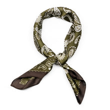 Load image into Gallery viewer, green-paisley-square-scarf.jpg