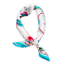 Load image into Gallery viewer, Vintage Flower Design Silk Neck Scarf