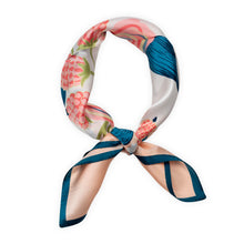 Load image into Gallery viewer, Subtle Floral Design Silk Neck Scarf