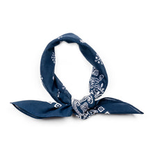 Load image into Gallery viewer, Navy Blue Paisley Bandana