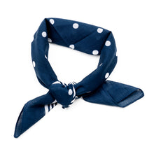 Load image into Gallery viewer, Navy Blue Dot Cotton Bandana