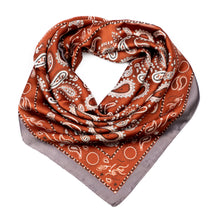 Load image into Gallery viewer, Shiny Orange Paisley Bandana