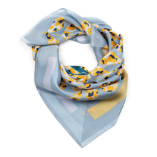Load image into Gallery viewer, yellow-flower-print-silk-bandana.jpg