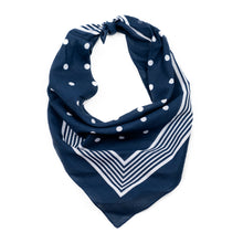 Load image into Gallery viewer, Navy Blue Dot Cotton Bandana