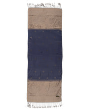 Load image into Gallery viewer, Silver & Navy Hand Finished Silk Shawl