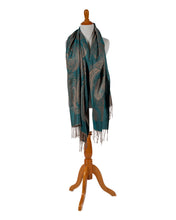 Load image into Gallery viewer, saphire-paisley-shawl-wrap.jpg