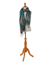 Load image into Gallery viewer, Teal Tassel Shawl