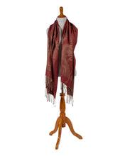 Load image into Gallery viewer, Red and Gold Tassel Shawl