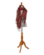 Load image into Gallery viewer, Red and Gold Tassel Shawl