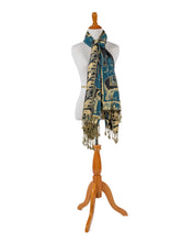 Load image into Gallery viewer, Teal Elephant Shawl