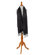 Load image into Gallery viewer, 100% Raw Silk Shawl - Black