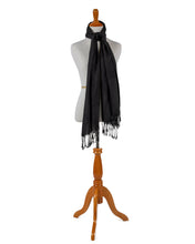Load image into Gallery viewer, 100% Raw Silk Shawl - Black