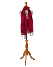 Load image into Gallery viewer, Ruby Red 100% Raw Silk Shawl