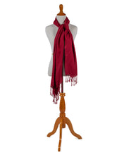 Load image into Gallery viewer, Ruby Red 100% Raw Silk Shawl