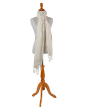 Load image into Gallery viewer, Off White 100% Raw Silk Shawl