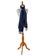 Load image into Gallery viewer, Royal Blue 100% Raw Silk Shawl