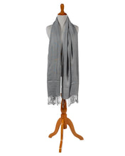 Load image into Gallery viewer, Gray 100% Raw Silk Shawl