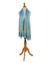 Load image into Gallery viewer, sky-blue-flower-print-scarf.jpg
