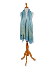 Load image into Gallery viewer, sky-blue-flower-print-scarf.jpg