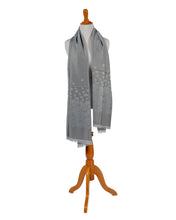 Load image into Gallery viewer, silver-flower-scarf-wrap.jpg