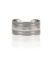 Load image into Gallery viewer, Silver Plated Cross Braid Cuff