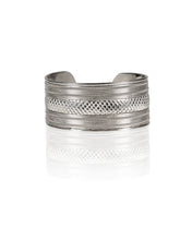 Load image into Gallery viewer, Silver Plated Cross Braid Rope Cuff