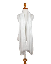 Load image into Gallery viewer, White Sheer Silk Scarf