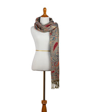 Load image into Gallery viewer, aqua-orange-paisley-scarf.jpg