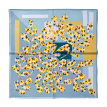 Load image into Gallery viewer, Yellow Flower Print Silk Neck Scarf
