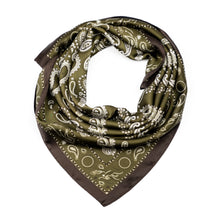 Load image into Gallery viewer, Green Paisley Square Scarf
