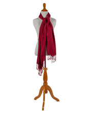 Load image into Gallery viewer, Ruby Red 100% Raw Silk Shawl
