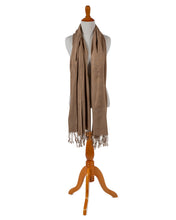 Load image into Gallery viewer, Harvest Brown 100% Raw Silk Shawl
