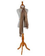 Load image into Gallery viewer, Harvest Brown 100% Raw Silk Shawl
