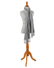 Load image into Gallery viewer, Gray 100% Raw Silk Shawl
