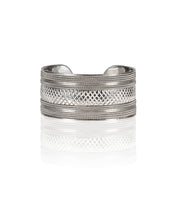 Load image into Gallery viewer, Triple Cross Braid Silver Cuff
