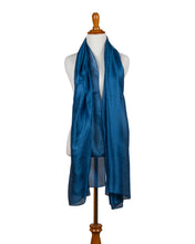 Load image into Gallery viewer, Royal Blue 100% Sheer Silk Scarf
